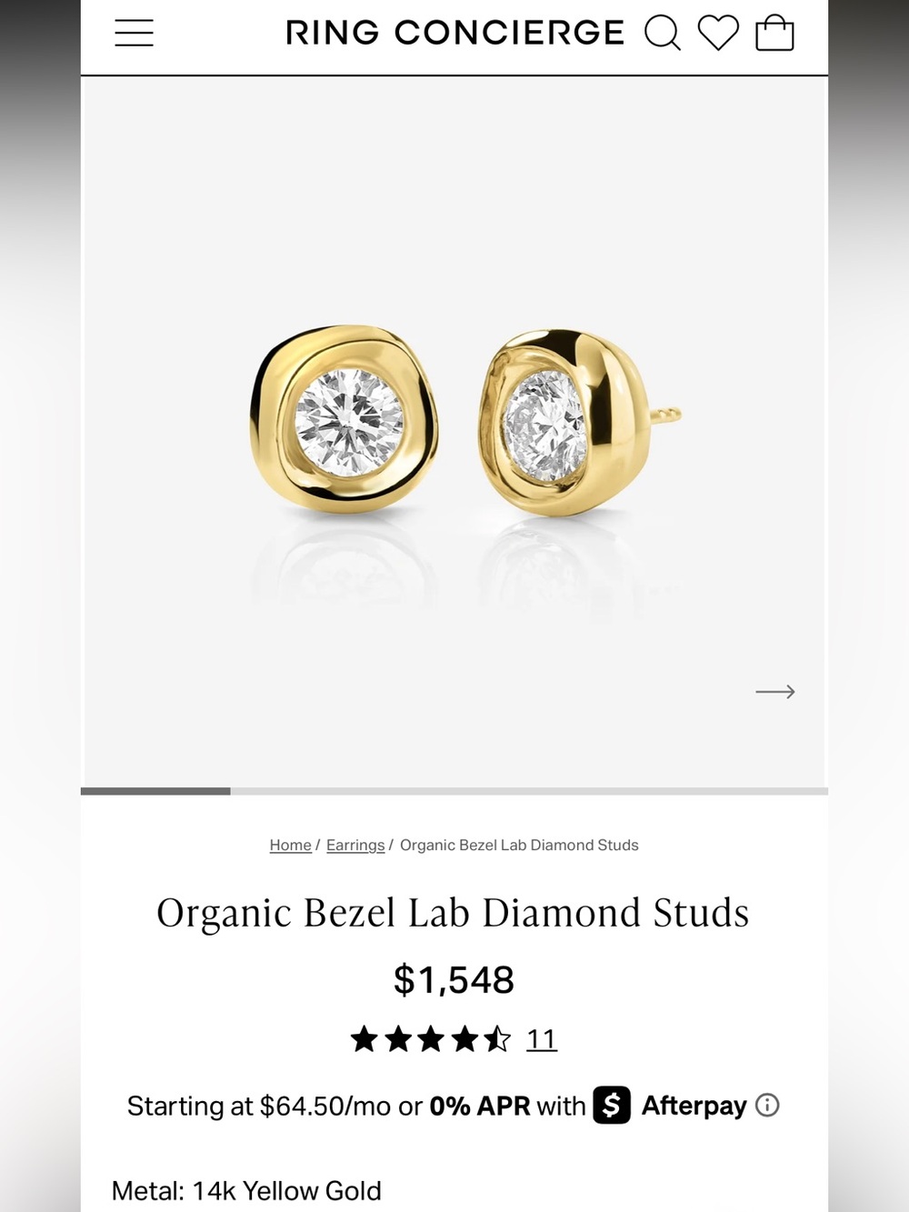 💎 Stunning NEW 14K Gold Diamond Stud Earrings from Ring Concierge 💎